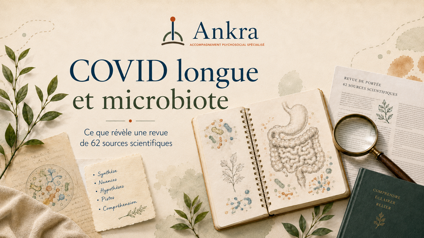 COVID longue et microbiote : revue de 62 sources scientifiques